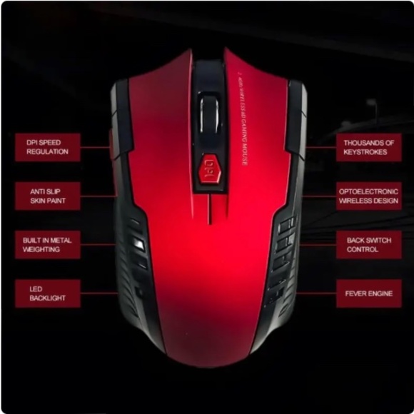 2.4G 6 Key Wireless Mouse Optical For Laptop Computer PC Gamer CSGO PUBG - Picture 3 of 13